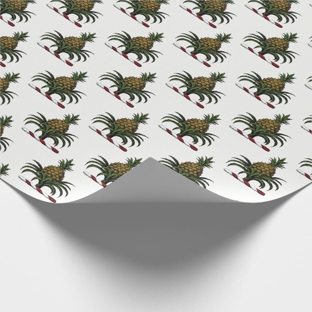 Papier Cadeau Préppy Heraldic Crest couleur ananas RWT (Coin)