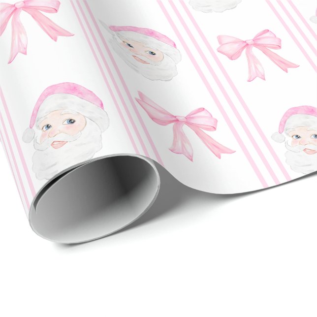 Papier Cadeau Preppy Père Noël et arcs Noël grand-millénaire (Coin rond)