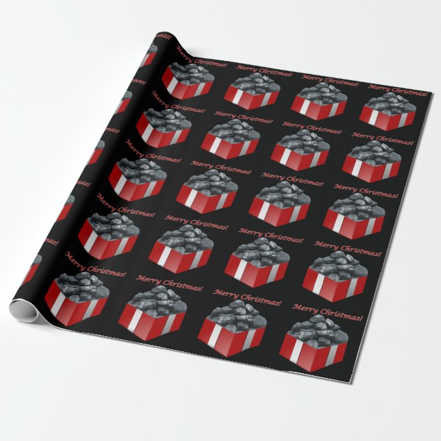 Papier Cadeau Présent de charbon de Joyeux Noël (Déroulé)