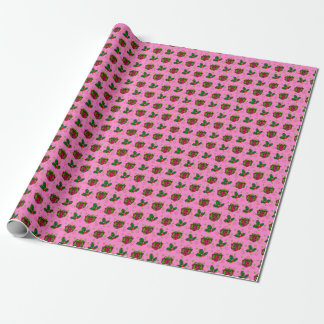 Papier Cadeau Présente et Holly_pink