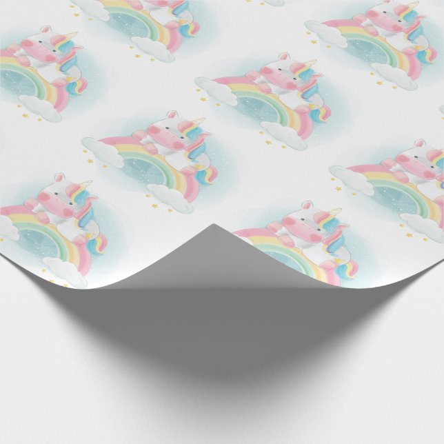 Papier Cadeau Pretty Pastel Unicorn (Coin)