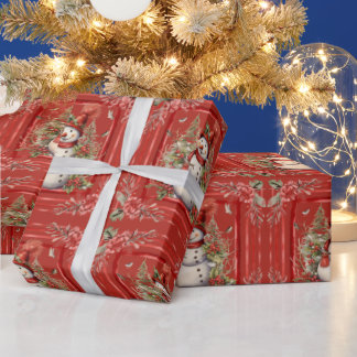 Papier Cadeau Pretty Snowman Elegant Christmas Gift