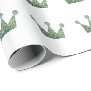 Papier Cadeau Prince héritier Princes Prince Mint Vert Blanc