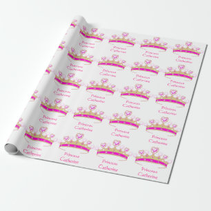 Papier Cadeau Princesse assez rose Crown Optional Custom Name