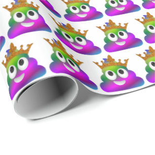 Papier Cadeau Princesse Crown Rainbow Emoji Poop