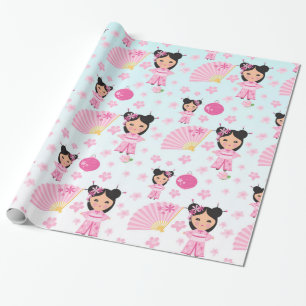 Papier Cadeau Princesse de Lotus et fleurs de fleurs de cerisier
