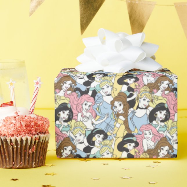 Papier Cadeau Princesse Disney | Motif surdimensionné (Fête d'anniversaire)