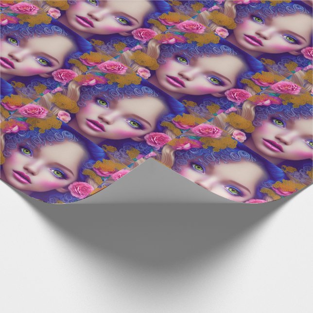 Papier Cadeau Princesse Fleur inspirée par la culture ukrainienn (Coin)