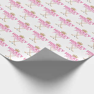 Papier Cadeau Princesse rose pâle d'hockey de filles