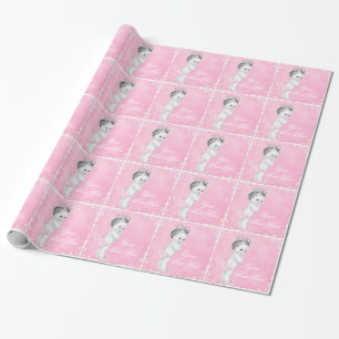Papier Cadeau Princesse rose papier d'emballage