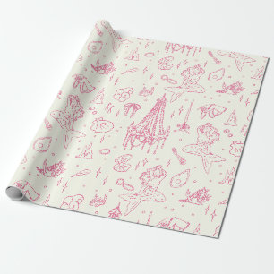 Papier Cadeau Princesse Sirène Fantaisie Océanique Motif Toile R
