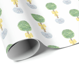 Papier Cadeau Printemps Jaune Genre Neutre Baby Boxwood Topiary
