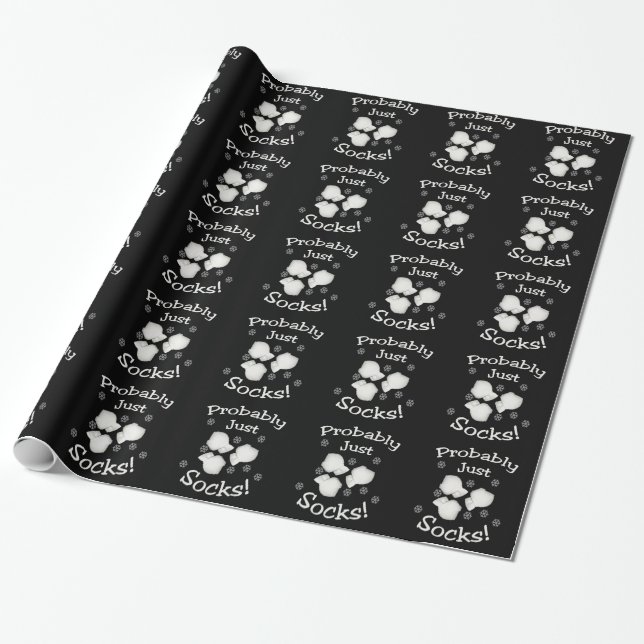 Papier Cadeau Probablement juste chaussettes (Déroulé)