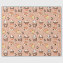 Produits de boulangerie automnaux & motif kawaii d