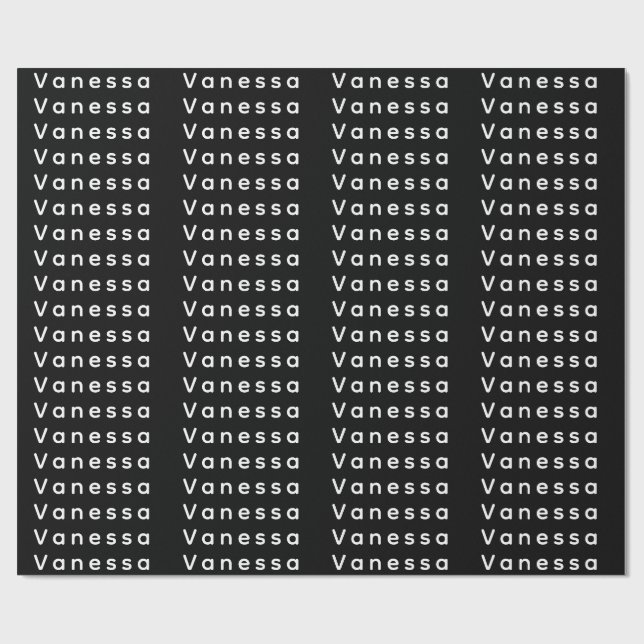 Papier Cadeau Professional classical plain name custom black (Plat)