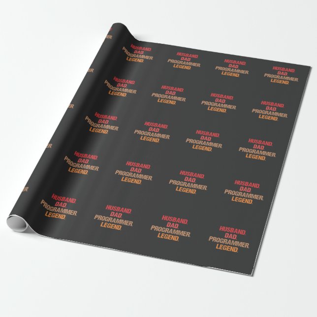 Papier Cadeau Programmeur Papa IT Nerd Admin Coder père ordinate (Déroulé)