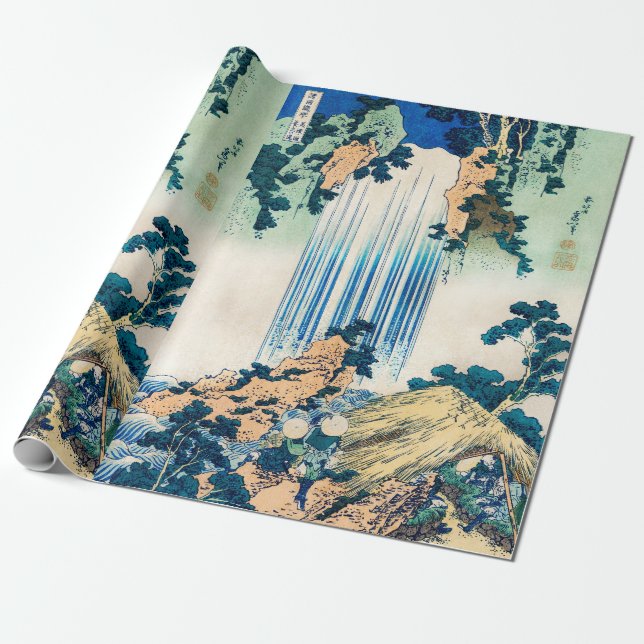 Papier Cadeau Province de Mino-cascades de Yoro par Katsushika H (Déroulé)