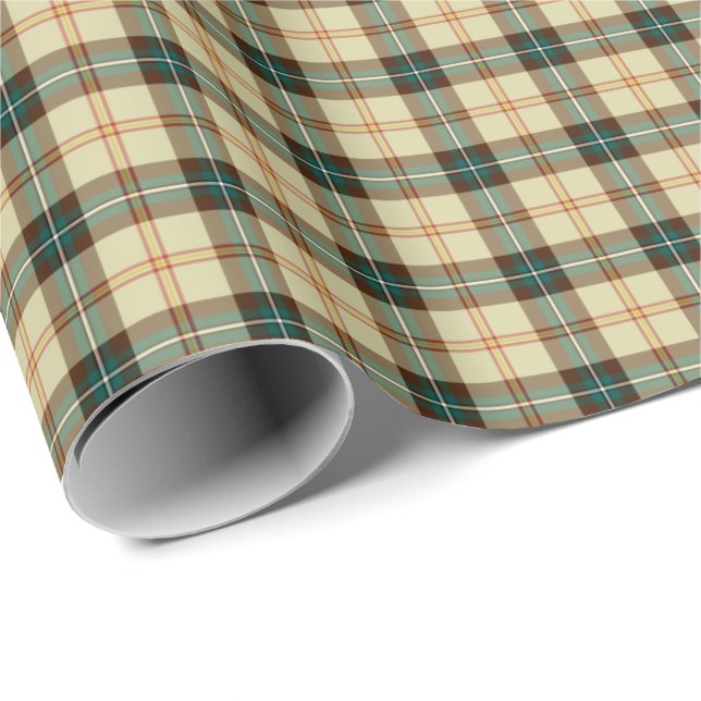 Papier Cadeau Province de tartan de Saskatchewan Canada (Coin rond)