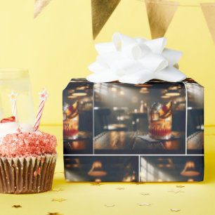 Papier Cadeau Pub Cocktail à l'ancienne