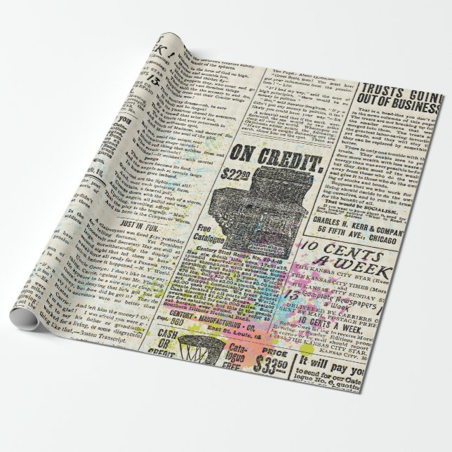 Papier Cadeau publicité vintage (Déroulé)