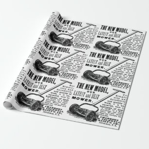 Papier Cadeau Publicité vintage tondeuse à gazon