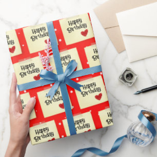 Papier Cadeau Publier Avec Coeur Sur Pois