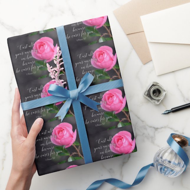 Papier Cadeau Publiez toute votre angoisse Bible chrétienne Vers (Cadeaux)