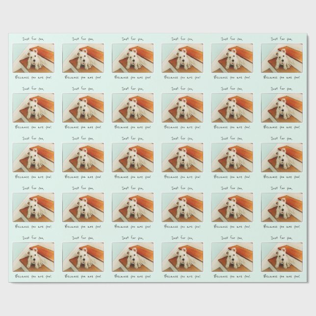 Papier Cadeau Puisque vous êtes vous, chiot de Westie sur (Plat)