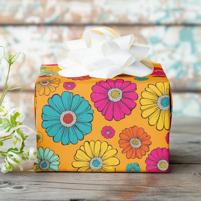 Papier Cadeau Puissance de la fleur funky (Créateur téléchargé)