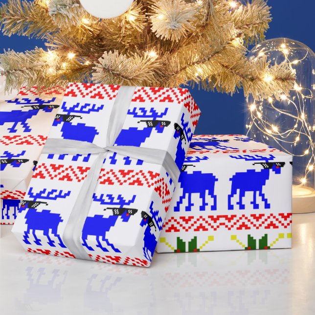 Papier Cadeau Pullover démodé (Fais avec) Renne Noël (Vacances)
