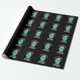 Papier Cadeau Puns Cactus Pricket Mon Fancy Plante Pun Dark BG