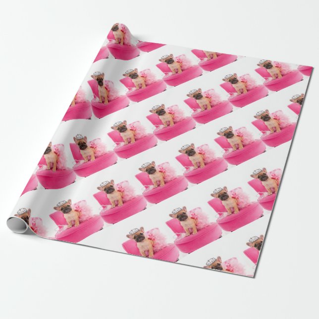 Papier Cadeau Puppy french bulldog disguised (Déroulé)