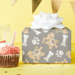 Papier Cadeau Puppy Scooby-Doo Bone & Motif Empreinte de patte