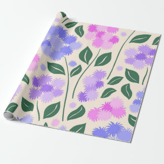 Papier Cadeau Purple and Pink Cornflower Botanical