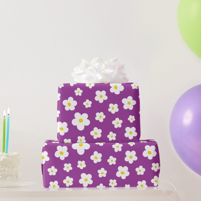 Papier Cadeau Purple And Yellow flower  (Cadeaux de fête)