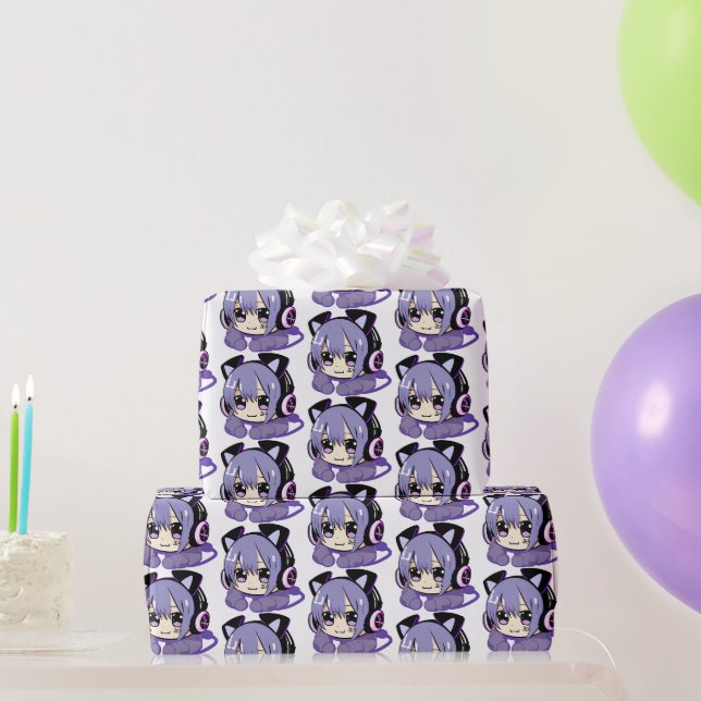 Papier Cadeau Purple Anime fille de jeu (Cadeaux de fête)