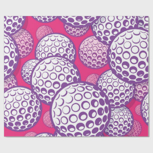 Papier Cadeau Purple Birthday Golf Party
