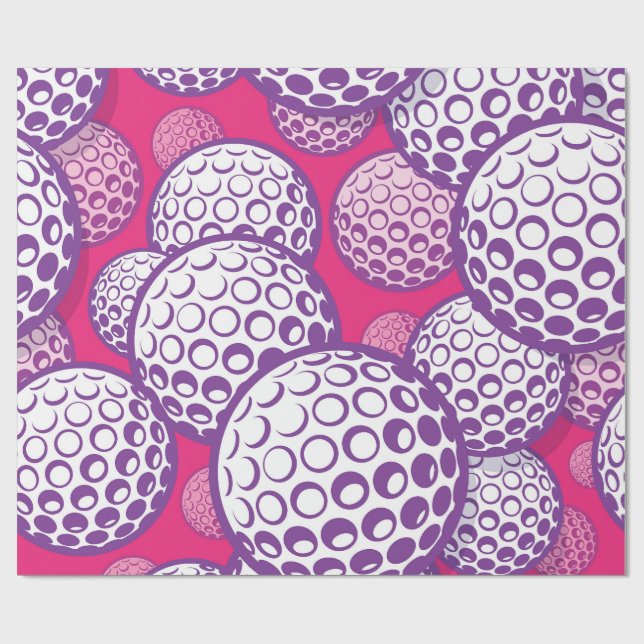 Papier Cadeau Purple Birthday Golf Party (Plat)