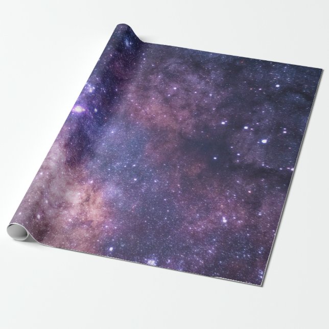 Papier Cadeau Purple Blue Sky Galaxy Starry Étoiles de nuit Mode (Déroulé)
