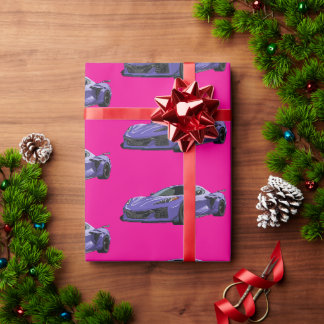 Papier Cadeau Purple C8 Corvette Sports voiture traînée main