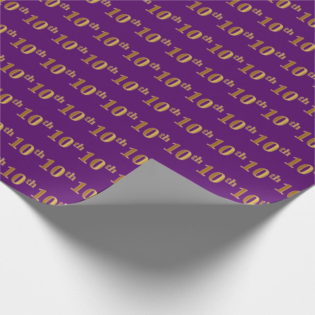 Papier Cadeau Purple, Faux Gold 10e (Dixième) événement (Coin)