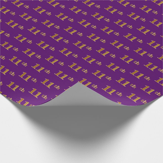 Papier Cadeau Purple, Faux Gold 11e (onzième) événement (Coin)