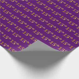 Papier Cadeau Purple, Faux Gold 15e (quinzième) événement