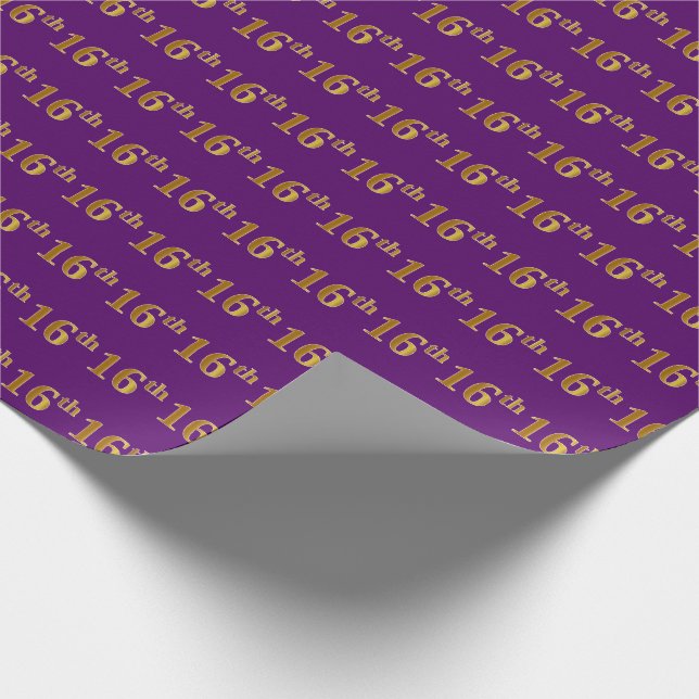 Papier Cadeau Purple, Faux Gold 16e (seizième) événement (Coin)