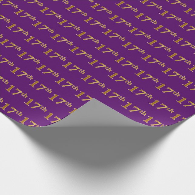 Papier Cadeau Purple, Faux Gold 17e (dix-septième) événement (Coin)