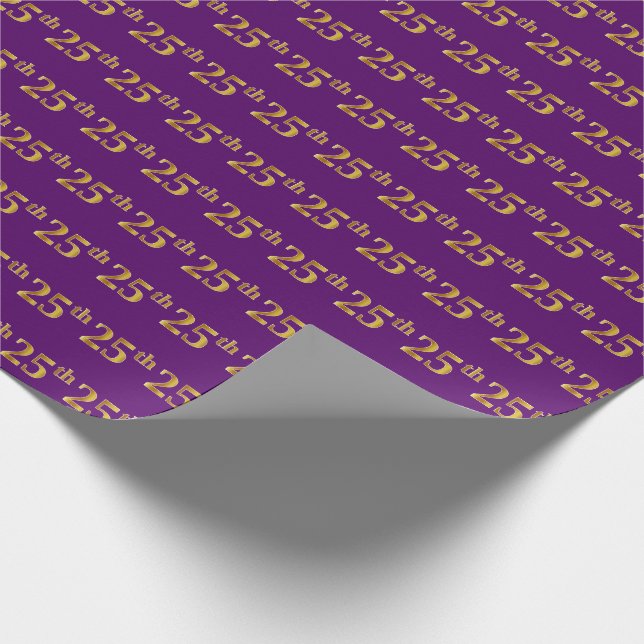 Papier Cadeau Purple, Faux Gold 25e (Vingt-cinquième) (Coin)
