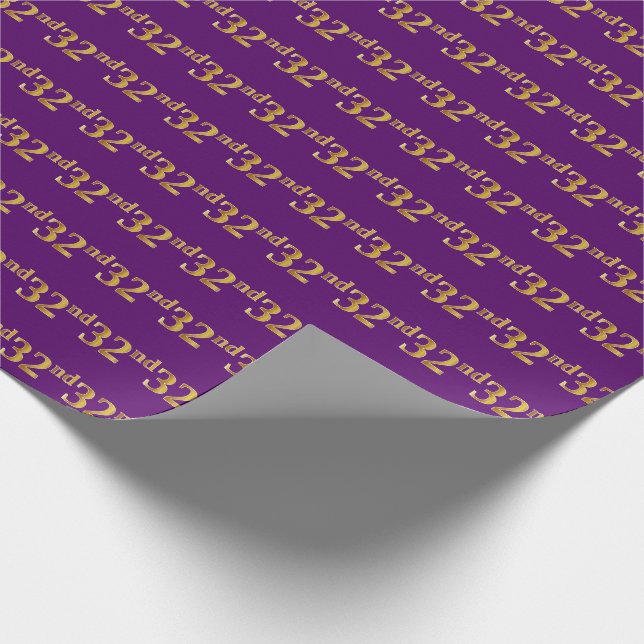 Papier Cadeau Purple, Faux Gold 32e (Trente-Deuxième) Événement (Coin)