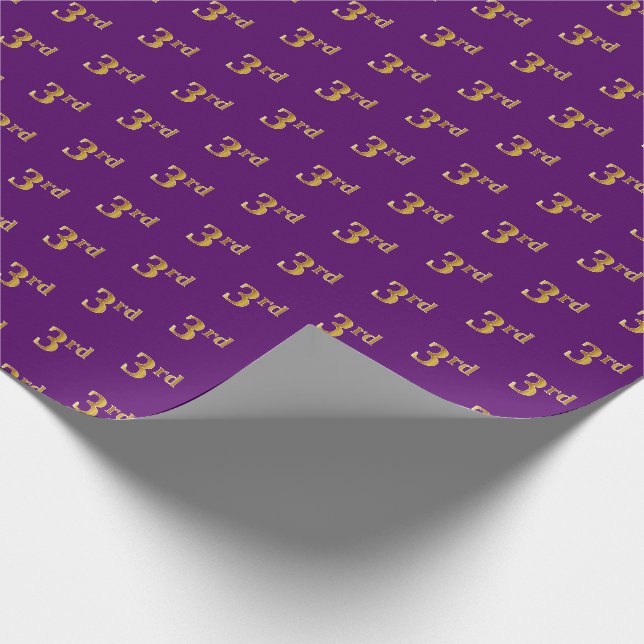 Papier Cadeau Purple, Faux Gold 3ème (Troisième) Enveloppement d (Coin)
