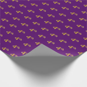 Papier Cadeau Purple, Faux Gold 4e (quatrième) événement