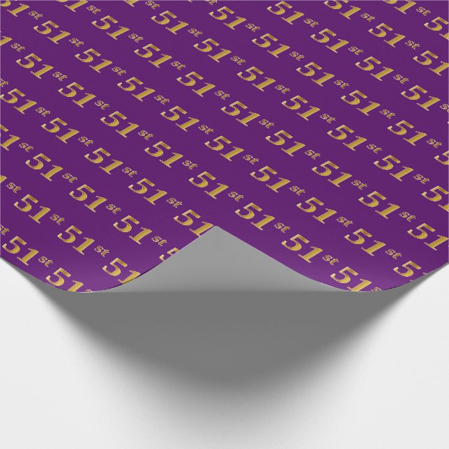 Papier Cadeau Purple, Faux Gold 51ème (Cinquante et unième) (Coin)